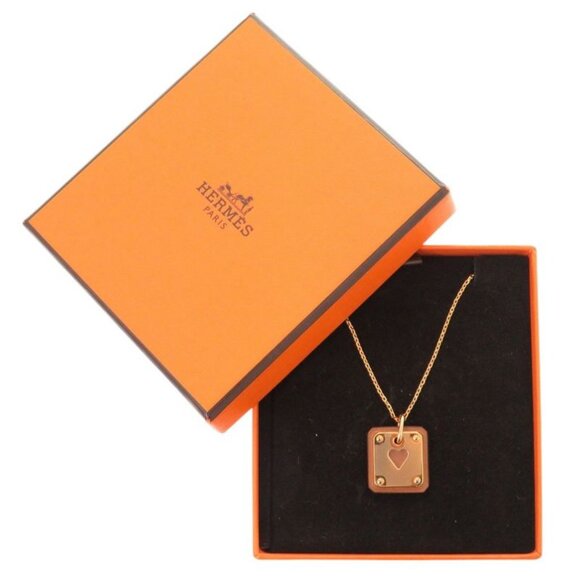Hermes Caduceus Leather Necklace,greek Symbol of Medicine  Hermes Asdecourt Leather Metal Brown Engraved Y Necklace Brown 1806